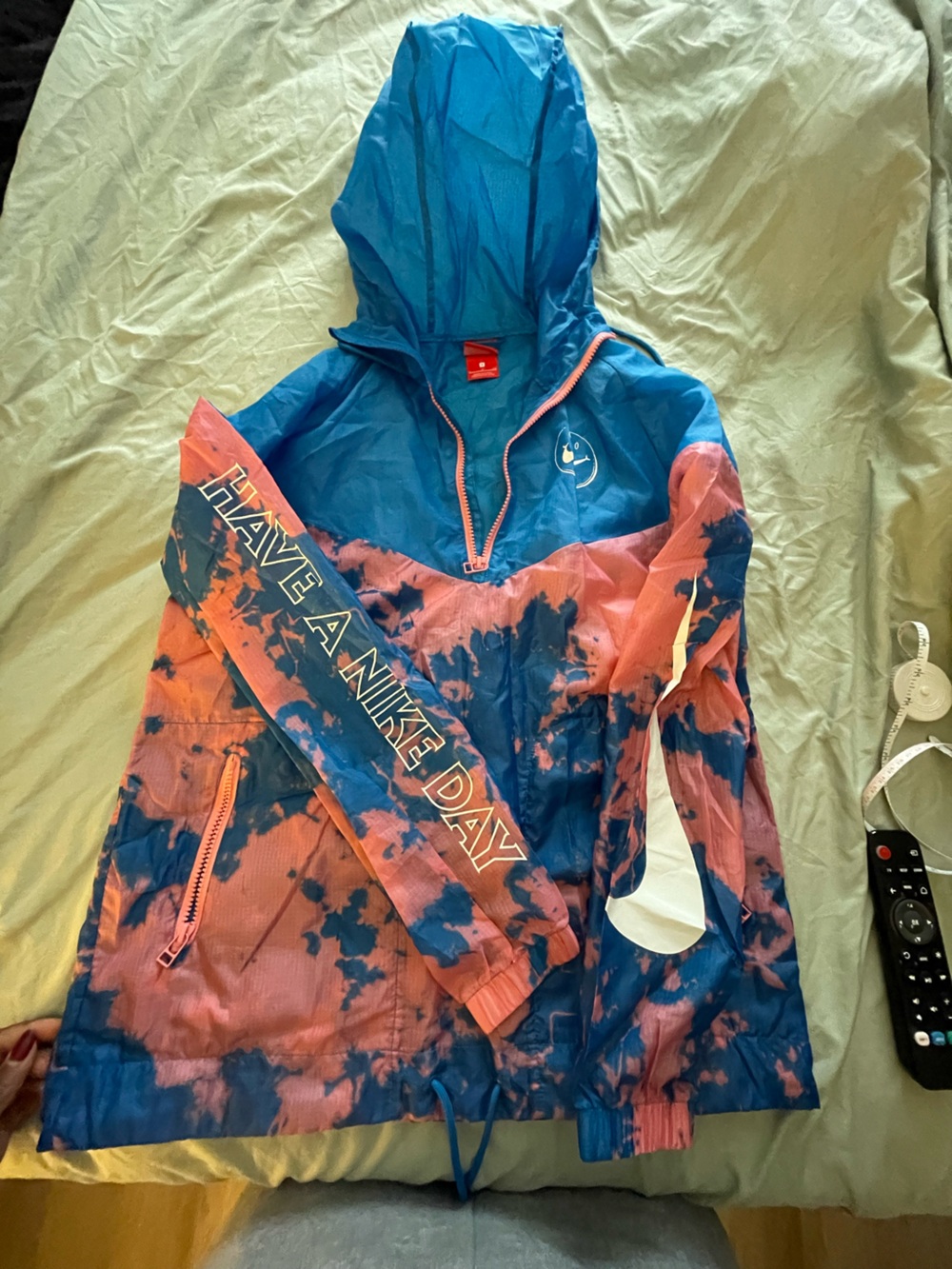 Nike Kids Blue & Pink Tie-Dye HAVE A NIKE DAY Windbreaker Rain Jacket